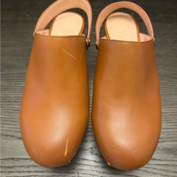 J Crew Convertible Leather Clogs in Rich Oak Size 5.5 - Picture 11 of 11